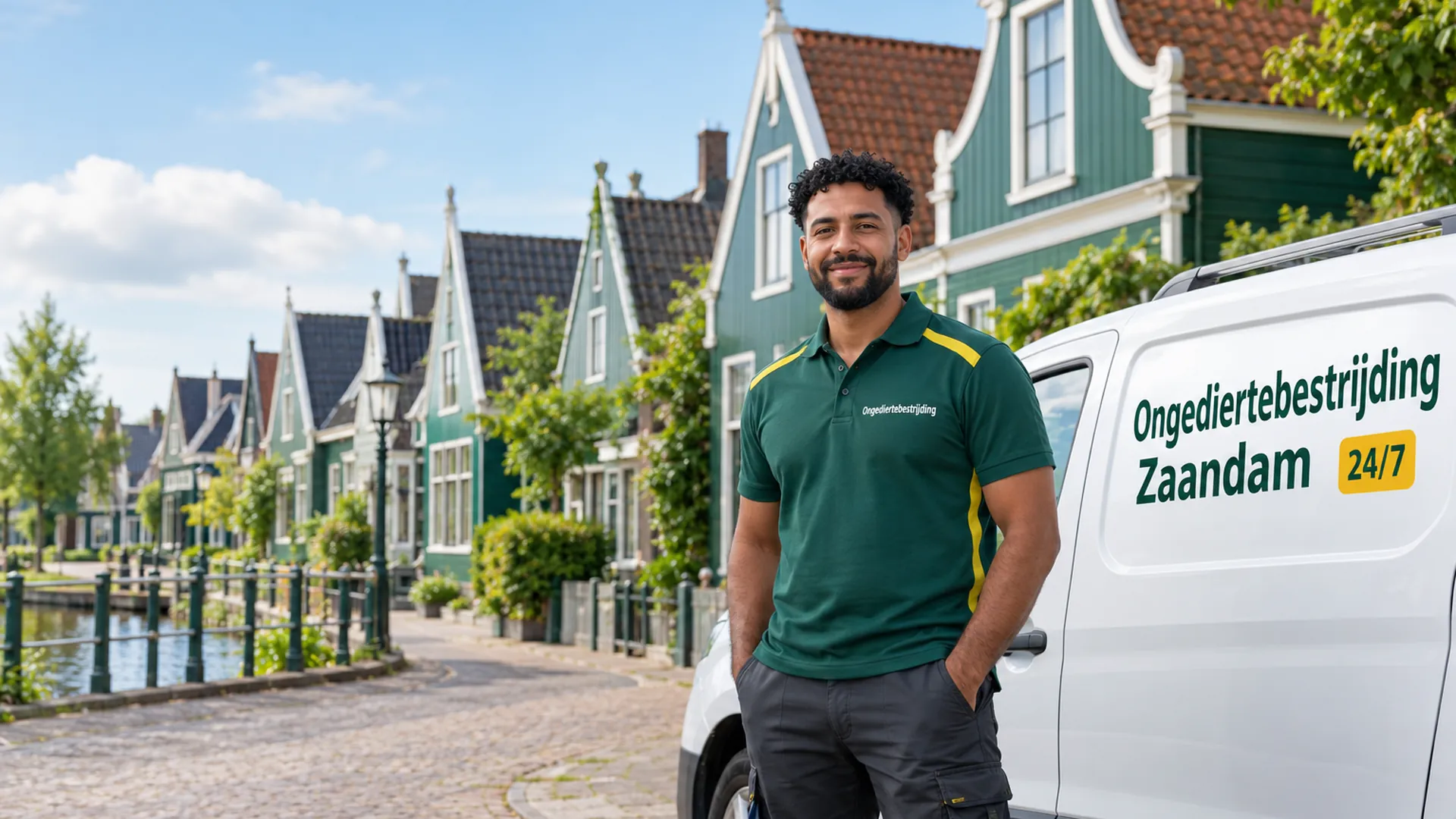 Ongediertebestrijding Zaandam: bestrijder van Ongediertebestrijding Zaandam bij de bedrijfsbus